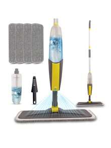 用于地板清洁的喷雾拖把，超细纤维除尘木地板拖把，带 1/4 可重复使用可洗垫的湿喷拖把，适用于家庭、商用硬木、复合乙烯基、木地板和瓷砖地板 - 彩色 - 查看 10