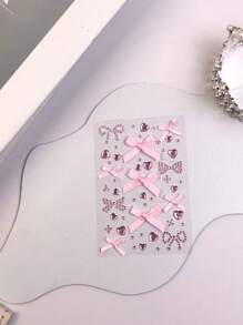 蝴蝶结形面部钻石贴，心形面部钻石贴，五色（粉、红、蓝、紫、白）蝴蝶结形面部装饰钻石贴，心形和圆形粘性面部贴片，面部贴纸，DIY面部贴纸 - 彩色 - 查看 9