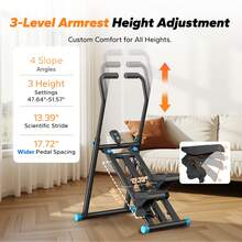 MERACH New Version Vertical Climber Machine For Full-Body Workout Equipment, Stair Stepper For Home Gym Exercise, Compact Folding Cardio Exercise Climber With Extended Step Range, Adjustable Handlebar & Pedals - màu đen - Xem 4