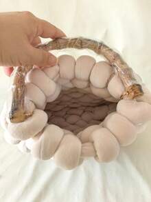 新款跨境超厚冰岛羊毛手工编织包时尚流行热销设计包 - 米色 - 查看 3