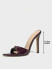 Giày cao gót hở mũi thời trang dành cho nữ, đế cao vừa, chất liệu có họa tiết, kiểu dáng xỏ ngón gợi cảm, màu nâu cà phê - Cà phê nâu - Xem 5