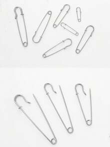 10 piezas Juego de alfileres de metal de uso pesado, de varios tamaños, juego de alfileres con cierre de resorte, adecuado para costura, acolchado, mantas, decoración del hogar y manualidades - Accesorios de costura multifuncionales, alfileres grandes fijos y gruesos, alfileres de hebilla simples, clips de metal extra gruesos y resistentes para ropa/bolsos/manualidades | Fijadores de armario DIY, alfileres antideslizantes para faldas, alfileres de hebilla para ropa