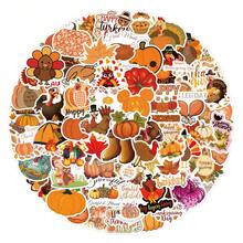 114Pcs Thanksgiving Stickers Vinyl Stickers Scrapbook, Journaling, Laptop, Bumper, Skateboard, Water Bottles, Computer, Phone, Cartoon, Hard Hat, Car Stickers - Multicolor - View 1