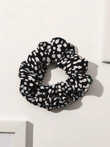 1/5 件菱形休闲波西米亚面料豹纹发圈，男女通用 - 黑與白 - 查看 9