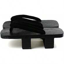 ShonanH Japanese Traditional Sandals Geta Wooden Clogs ShoesChristmas - Đen/Nâu sẫm - Xem 6