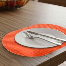 Set de 6 Manteles Individuales Antideslizantes y Reutilizables – Impermeables, Decorativos y Fáciles de Limpiar para Embellecer tu Mesa con Estilo - Naranja / Net - Ver 8