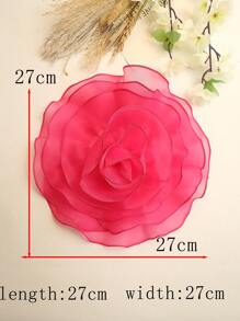 Extra Large Plain Organza Multi-Layer Ruffled Fabric Flower, Simple Design For DIY Clothing, Wedding Dress, Garment Accessories