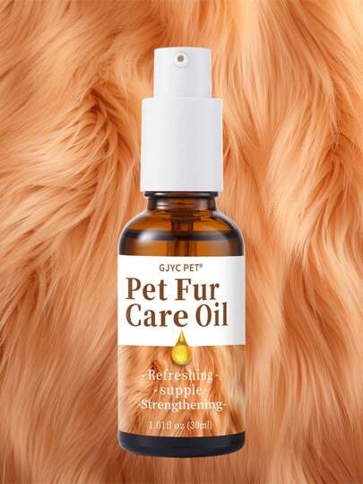 GJYC PET Pet Fur Care Oil - Detangles, Reduces Shedding - Adds Shine With Collagen & Natural Oils - Leave-In Conditioner For Dogs & Cats - 1.01 Fl. Oz