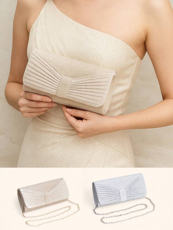 Elegante minimalistische Abendhandtasche mit Diamant-Verzierungen, gold- und silberfarbene Luxus-Partytasche - Hochzeit, Abschlussball, schwarze Krawatte Veranstaltung, roter Teppich, Wohltätigkeitsgala, VIP-Empfang