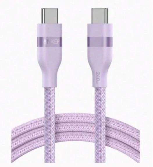 anker A82E2 Car Fast Charging Cable Type-C Interface Intelligent Fast Charging Tensile And Explosion-Proof Braided Material 10,000 Times Bending Test Suitable For Car And Home Use Purple - Purple - View 1