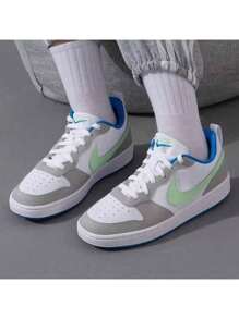 Nike Zapatillas para niños, versión COURT  de suela baja, zapatos blancos pequeños, zapatos casuales antideslizantes - Gris - Ver 8