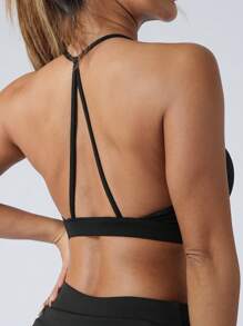 1pc Minimalist & Elegant Stretchy Yoga Fitness Bra For Women