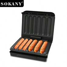 SOKANY Electric Hot Dog Machine And Sausage Grill With Oil Drip Tray And Cable Storage, Suitable For Vegetarian Sausages, Barbecues Or Hot Dogs, Non-Stick Board And Easy To Clean