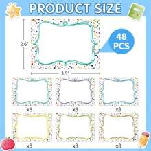 48PCS Name Tags Label Stickers Confetti Desk Name Tags Student Name Tags Stickers Classroom Decoration Desk Nameplates Kindergarten Classroom Back To School Teacher Supplies - 1 - 查看 7