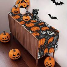 1pc/4pcs Halloween Linen Table Runner Placemats, Easy Clean Breakfast Mats For Kitchen, Home, Restaurant Decor With Pumpkin, Witch, Ghost Patterns Suitable For Kitchen, Dining Room, Living Room, Bathroom - Multicolor - View 19