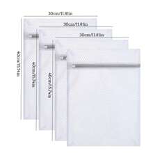 4er-Set Wäschenetz-Beutel, 30 x 40 cm Wäschebeutel für Unterwäsche, Reißverschluss-Wäschenetz-Beutel, Polyester-Wäschesack, dichtes Netz-Wäschekorb, Wäschebeutel für Waschmaschinen, BH-Beutel, Haushalts-Wäschesack-Set, quadratischer zylindrischer Wäsche-Schutzbeutel