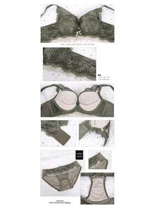Non-Wired Bra And Shorts Set, High Sides For Firm Correction And Cleavage, Women's Bra, Frills, Lace, Underwear, Top And Bottom, Inner Shorts, Bra And Shorts, Push-Up Bra - 白 - 查看 10