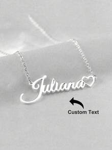 1 pieza Collar personalizado con placa de identificación en forma de corazón, collar de acero inoxidable chapado en oro de 18K con corazón calado, regalo ideal para novia, mamá, familia, amiga, hija, aniversario, cumpleaños, desgaste diario, fiesta, Día de la Madre, San Valentín, graduación, boda, casual, vintage, minimalista
