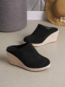 Giày cao gót quai mảnh đính nơ thoáng khí màu bạc thời trang và đa năng - màu đen - Xem 7