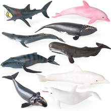 1pc Simulation Marine Animal Model Toy, Blue Whale, Gray Whale, Sperm Whale, Dolphin, Humpback Whale And Other Marine Animals, Fish Tank And Aquarium Decoration, Children's Cognitive Education Toys, Halloween Holiday Gifts - Multicolor - View 1