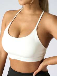 1pc Simple & Elegant Stretch Women Yoga Sports Bra