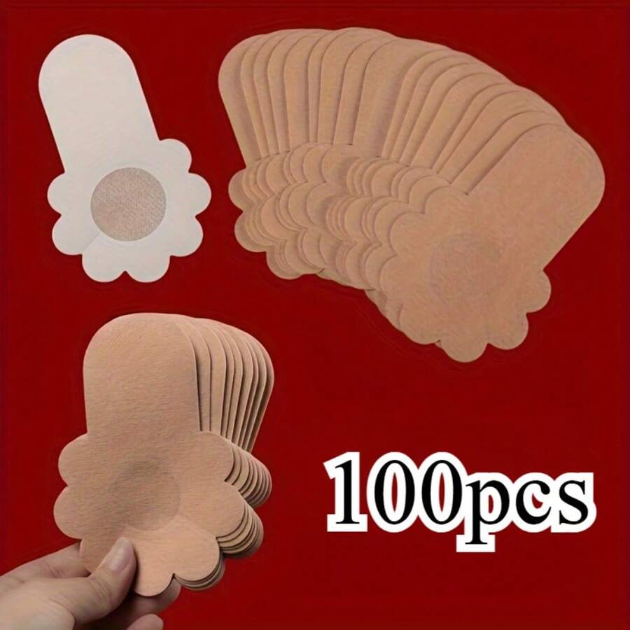 100pcs Of Invisible Lifting Bra Breathable Elastic Anti-Sagging Chest Lifting Tape Suitable For Party Wedding Underwear And Lingerie Accessories Halloween Dress Lifting Tape(10/50/100pcs) - Multicolor - View 1