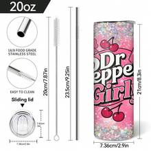 1pc20oz Insulated-Cold Coffee Cup, Juice Drink Cup With Straw And Lid, Sealed And Leak-Proof, Large Capacity Design, Very Suitable For Home, Outdoor, Gift Giving, Perfect Gift For Christmas, The First Choice For Family And Friends.