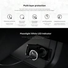 Xiaomi 小米 37W 双口车载充电器 国际版 双口快充，让车载充电更轻松 27W 单口快充 | 双口 | 多层防护 37W MAX 双口高速输出 月光白 LED 指示灯 USB1: 5V--2A USB2: 5V=3A