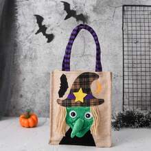 1pc New Halloween Gift Non-Woven Fabric Handbag, Candy Bag, Ghost Festival Pumpkin Bag, Accessory Prop Gift Bag. This Handbag Adopts A Portable Design And Is Equipped With A Comfortable Handle For Easy Carrying At Any Time. Whether You Are Attending A Party Or Outdoor Activities, You Can Easily Carry This Handbag,