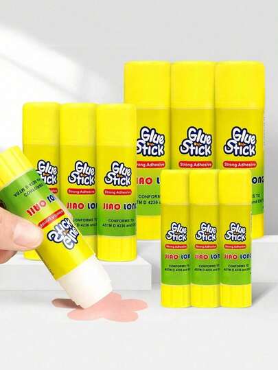 5支超强力胶棒 - 速干、高粘度、卡通图案实心PVA胶棒，适用于办公室和学校手工、家庭和办公室粘合，可用于纸艺、卡片、照片等。