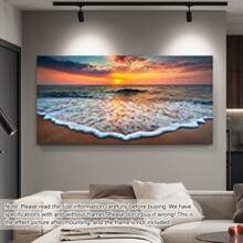 1 Stück ungerahmte Leinwandkunst mit Strand- und Sonnenuntergangspanorama, Wohnzimmer Heimdekoration Kunstdrucke, Poster, Wanddekoration, modern, Reise (wahlweise Rahmen)
