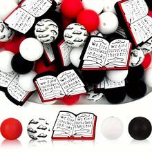 25pcs 15mm Round Silicone Beads, DIY Craft Materials - Teacher's Day And Back To School Gift Set, Suitable For Pens, Necklaces, Key Chains, Birthday, Holiday, Father's Day, Mother's Day Gifts - Campus Series - View 15