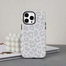 Funda para teléfono (1 unidad) con estampado único de leopardo y flores en 360°. Diseño 2 en 1 bonito y minimalista. Resistente a caídas y golpes. Cobertura total. Compatible con phone 16 Pro/16 Pro Plus/16/15/14/13/12/11. ¡Ideal para las fiestas! - Blanco - Ver 5
