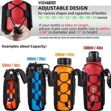 Molle Bottle Holder Pouch 16 24 32 40 64 Oz - Multi-Purpose Tactical Fuel Bottle Bag, Adjustable Size Outdoor Activities, Adapted To Backpack/Vest/Belt - màu nâu - Xem 3