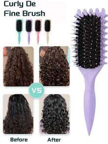 1 件装卷发顺发梳，适合自然和纹理发质的女性的桨式梳子，适合干湿发质的轻质梳子，柔韧刷毛的顺发梳，非常适合长发、浓密发质、卷发和波浪发质，无痛顺发体验，适合所有发质母亲节，送给妈妈的礼物