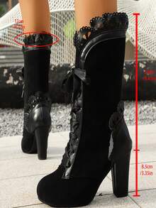 2025 New Fashion Chunky Heel Ankle Boots, Non-Slip Multi-Function Leopard Print Ankle Boots With Laces, High Heel Short Boots, Black, Platform Wedge Ankle Boots For Women, Sexy