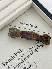 1 件女士波浪图案醋酸纤维发夹，简单百搭刘海夹，弹簧夹，适合工作通勤/旅行/派对/美容/餐饮/活动扎头发，花卉印花波西米亚风 ABS 塑料（ABS 树脂）发饰，爪夹，发夹，发夹，发夹，发夹，花朵发饰