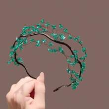 1pc Delicate Handmade Beaded Crystal Headband, Vintage Aesthetic High-End Feminine Luxurious Hairband For Women, Hair Band, Hair Hoop, Autumn