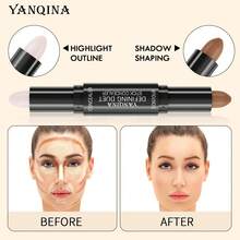 二合一修容棒，高光修容两用妆容，防水，自然塑形，提亮，粉底刷，V 型脸，定妆，遮瑕，化妆品 - 彩色 - 查看 5