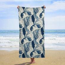 MSea Wave Microfiber Lightweight Thin Beach Towel Sand Free Quick Dry Er Absorbent Compact Oversized Large Towels For Swimming Pool Yoga Gym Travel Vacation Entials Adults5001 - SeaWave-30"x60" - 查看 3
