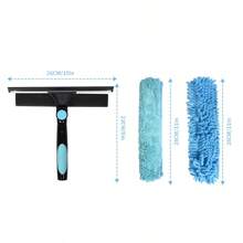 1pc Heavy-Duty Window Cleaning Brush & Squeegee – Extendable Stainless Steel Handle,Reusable Squeegee Brush, Suitable For Outdoor And Glass Cleaning, Includes Multiple Components And Machine Washable Chenille Fabric, Brush Cleaning Tools