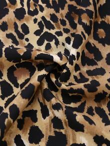 Đầm xòe không tay họa tiết da báo thanh lịch cỡ lớn cho nữ kèm áo khoác lông - Nhiều màu - Xem 6