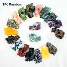 1pc Natural Stone Dragon-Head Carving Ornament, Home Decoration, Desktop Decoration, Holiday Gifts, Christmas Decoration, Halloween Gifts,