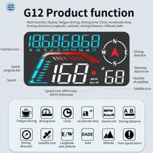 Nouvel affichage tête haute GPS pour voiture, enregistreur de conduite, affichage couleur de l'heure, de la date, alarme de vitesse excessive, rappel de conduite avec fatigue, HUD numérique rotatif. Accessoires électroniques pour voiture