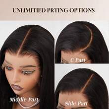 Straight Lace Front Wigs Human Hair 200% Density 13x4 Full Frontal Transparent HD Lace Wig Glueless Wigs 28 Inch Long Black Straight Human Lace Wig For Women Pre Plucked Hairline With Baby Hair Elastic Band Can Be Middle Part  Left/ Right Side Part And Free Part Available Natural Color 8-34 Inch  5x5 Pre Cut Lace Wear And Go Glueless Wig  Throw On & Go 20-34 Inches - Natural Black - 查看 5