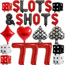 赌场骰子和扑克牌气球装饰，大型骰子赌场主题气球，适用于生日派对、德州扑克派对装饰、拉斯维加斯主题游戏之夜派对用品 - 彩色 - 查看 12