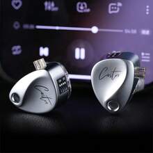KZ Castor/Castor Pro 入耳式監聽耳機，HiFi 高端低音耳機，進階低音版 Harman 音效，可調音，隔音 IEM，雙動圈有線耳機，2PIN-C 可拆卸線材，適合歌手與音樂家（銀色/黑色） - 銀色 - 查看 2