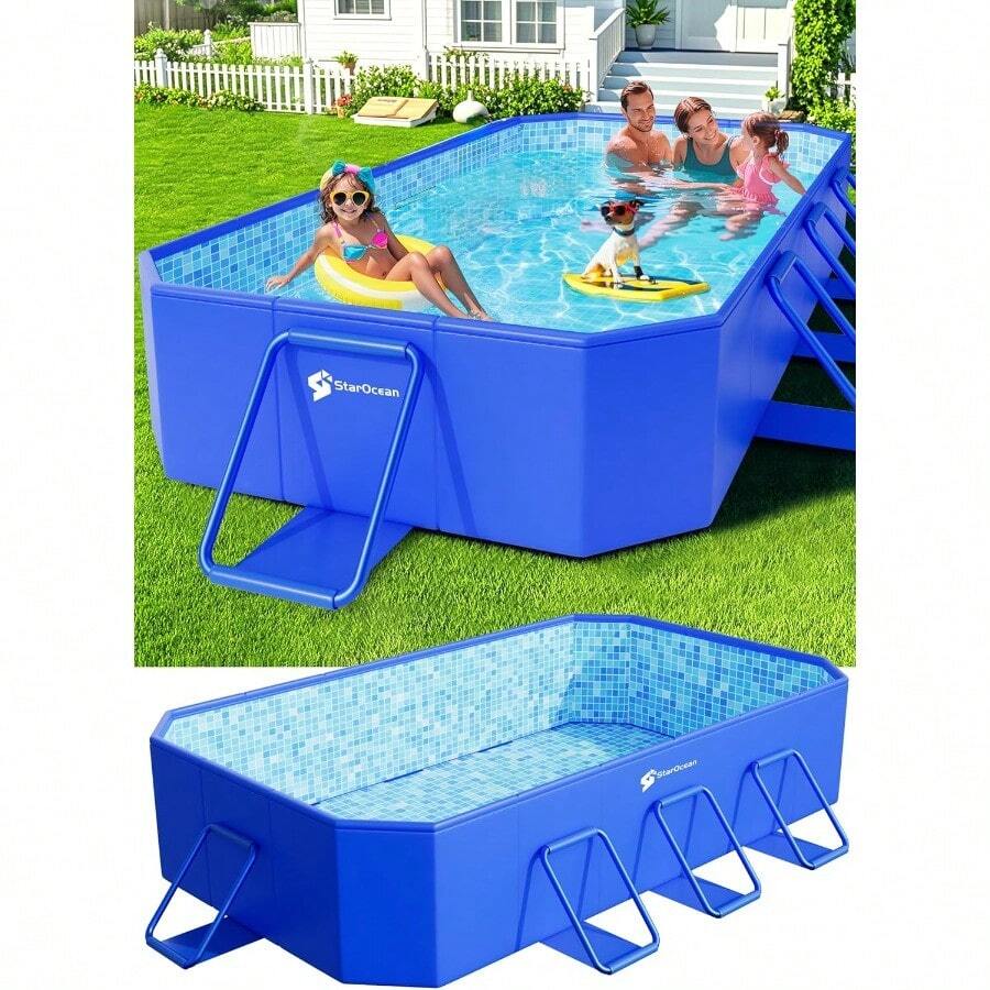 Foldable Pool Large NonInflatable Swimming Pool For Adult Collapsible ...