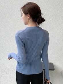 Women Lightweight Cardigans - Blue - View 2