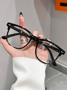 1 件超大男女通用复古休闲时尚有色眼镜，简约复古风格电脑眼镜，可爱百搭，适合学校、日常使用和办公室